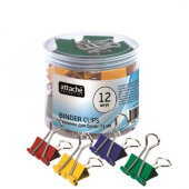 Зажим для бумаг Attache Selection, 51мм, 12 шт, цветные, пласт.уп