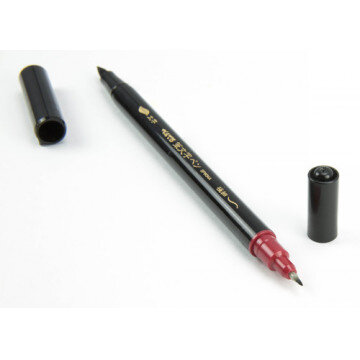 Линер -кисть Pentel двусторонний, 1,2/10,5мм, черный, SFW34A