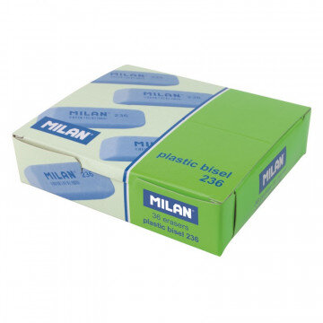 Ластик пластиковый Milan 236 скошенной формы, флюоресцентный, цв.в ассорт.