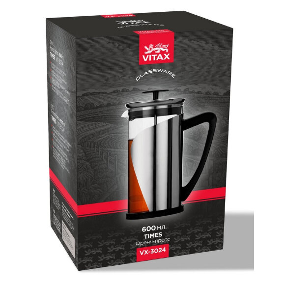 Френч-пресс VX-3024 600мл Times VITAX Френч-пресс VX-3024 600мл Times VITAX