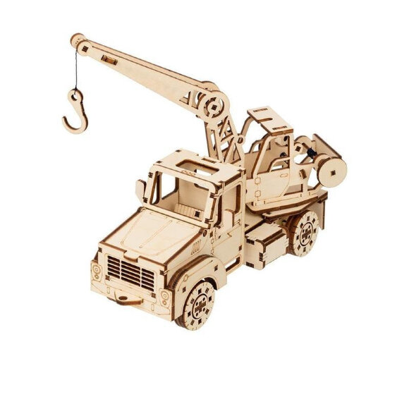 Сборная модель деревянная REZARK Пазл 3D фанера автокран, BIR-004