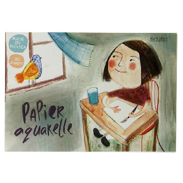 Альбом д/рисов.акварелью 30л А4,склейка,тв.подл,бл.160гр Серия Друзья 00018