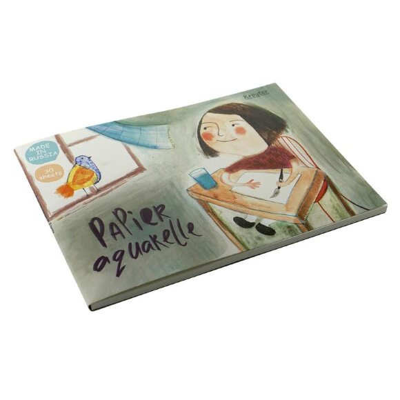 Альбом д/рисов.акварелью 30л А4,склейка,тв.подл,бл.160гр Серия Друзья 00018