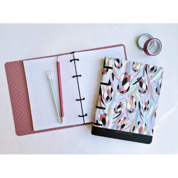 Бизнес-тетрадь BeSmart А5 120л, клетка, кольца, Evergreen, голубой N1994