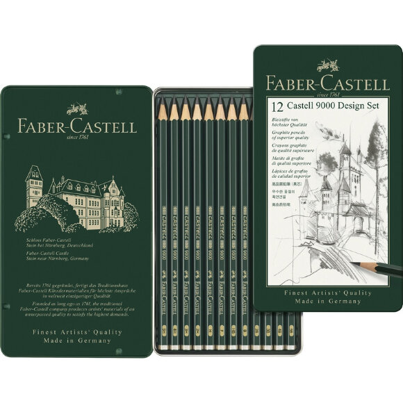 Набор карандашей ч/г Faber-Castell Castell9000 Design Set,12шт,6H-4B,119064
