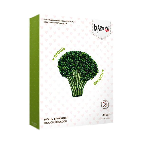 Набор для творчества вышивка бисером Klart Брошь. Брокколи, 10-003 Набор для творчества вышивка бисером Klart Брошь. Брокколи, 10-003