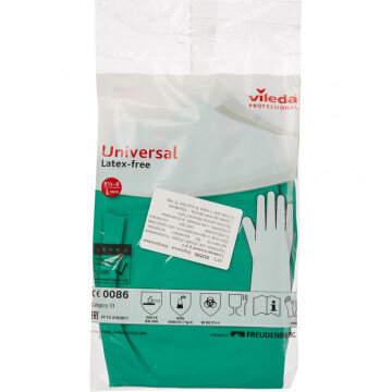 Перчатки хозяйственные нитриловые Универсальные Vileda, зеленый, L, 100802
